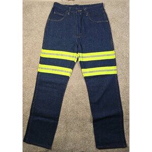 Red Kap Jeans Enhanced Visibility Industrial Work Uniform Relaxed Fit W34 L37